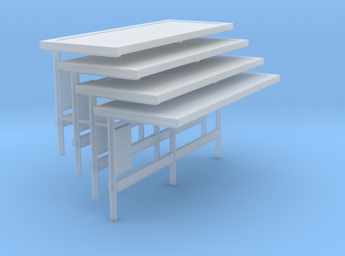 HO scale Bus Shelters 4 Pack (Type 1) 3d printed