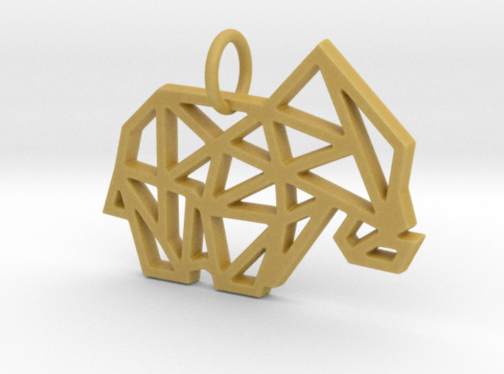 Geometric Elephant Keychain 3d printed
