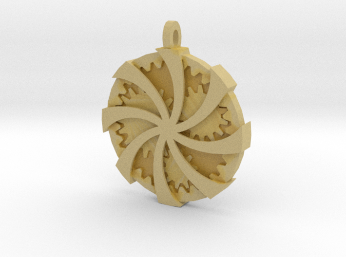 Wrapped Cog Pendant 3d printed 