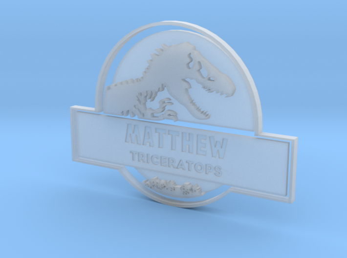 Jurassic World Badge Part 1: Add your own name 3d printed