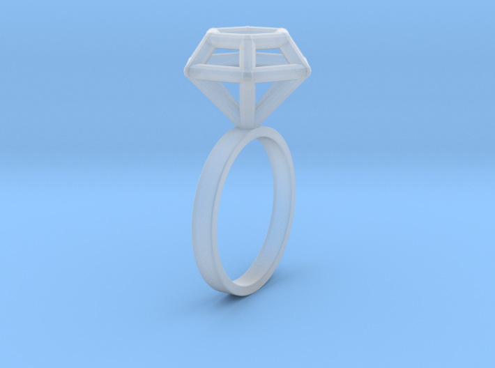 Wireframe Diamond Ring (size 6) 3d printed