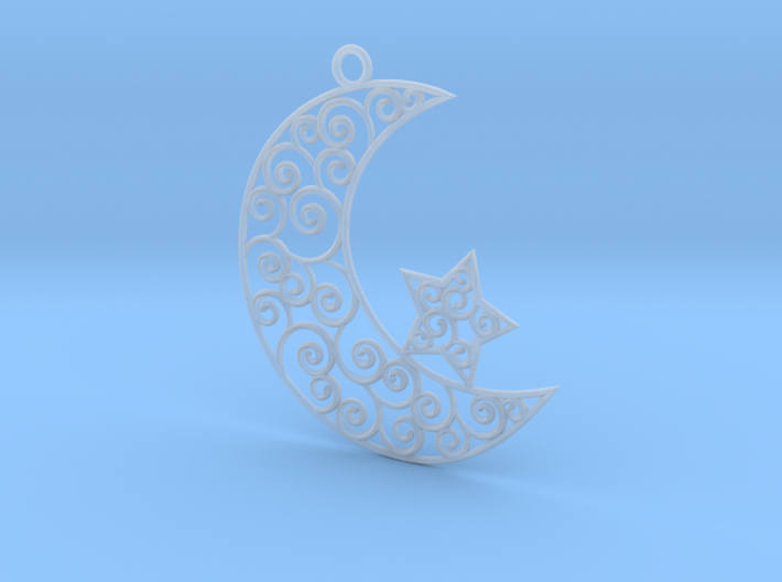 Crescent scroll with star 3d printed