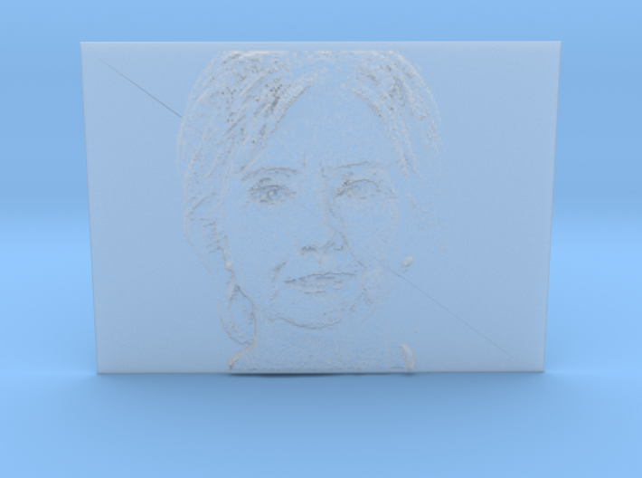 Embosssed Image Of Hillary Clinton's Face 3d printed
