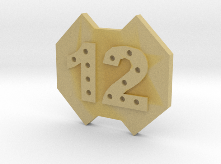 12-hole Number 12 12 Sided Shape Button 3d printed 