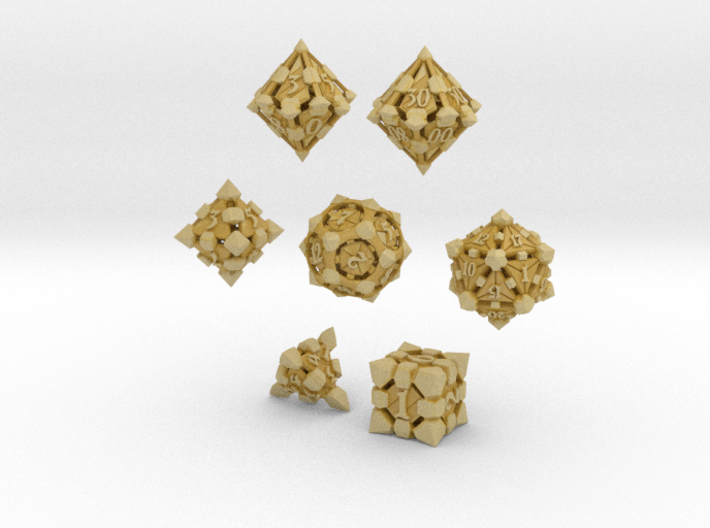 Fortress Dice Set with Decader 3d printed