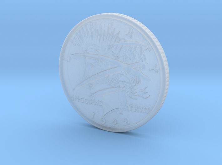 Two Faced Silver Dollar with scars - Smooth 3d printed