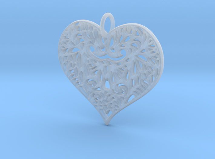 Beautiful Romantic Lace Heart Pendant Charm 3d printed