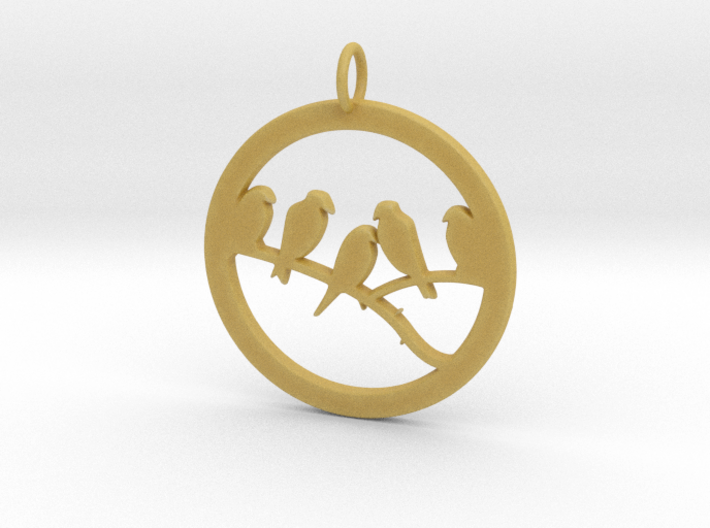 Birds In Circle Pendant Charm 3d printed