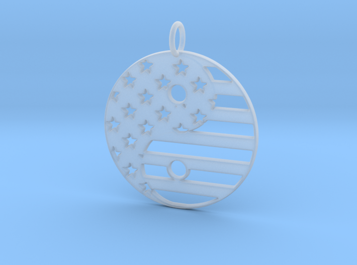 American USA Flag Yin Yang Symbol Pendant Charm 3d printed