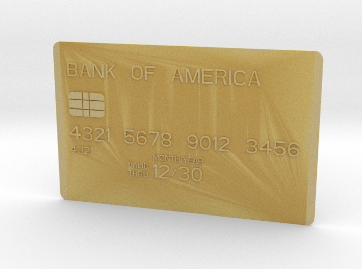 Bank card 3d printed