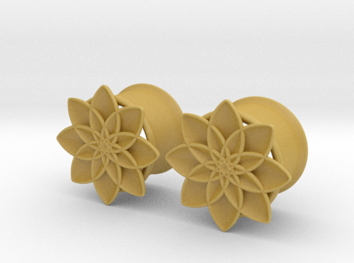 5/8&quot; ear plugs 16mm - Flowers - 8 petals 3d printed