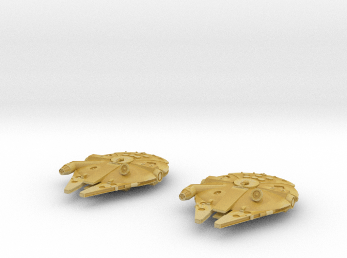 1:2700 Twin Millenium Falcons 3d printed