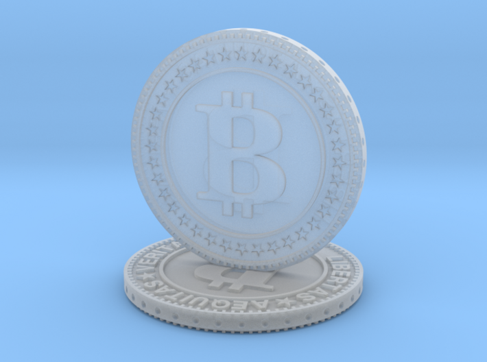 Sculpture bitcoin 3d printed