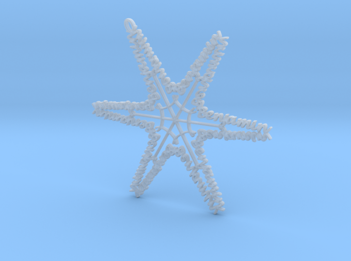 Benjamin snowflake ornament 3d printed