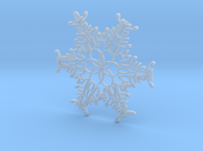 Elijah snowflake ornament 3d printed
