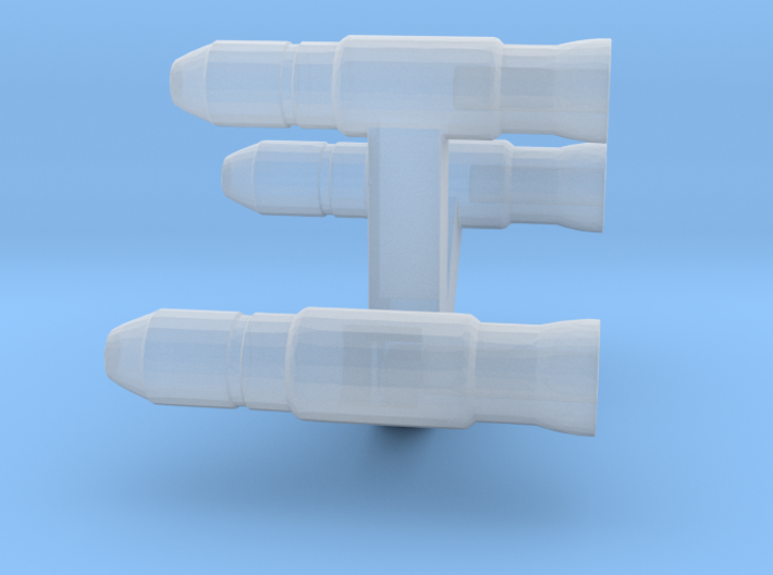 Missile Counter Group of 3 w Pipe Cleaner exhaust 3d printed