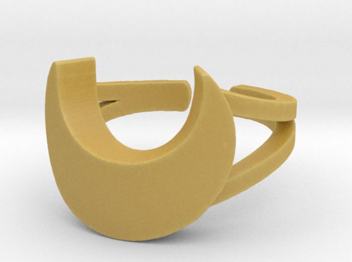 Crescent Moon Ring Size 8 3d printed