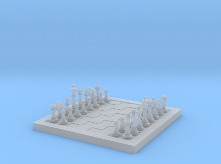 1/18 Chess Board and Pieces (Game Start) 3d printed