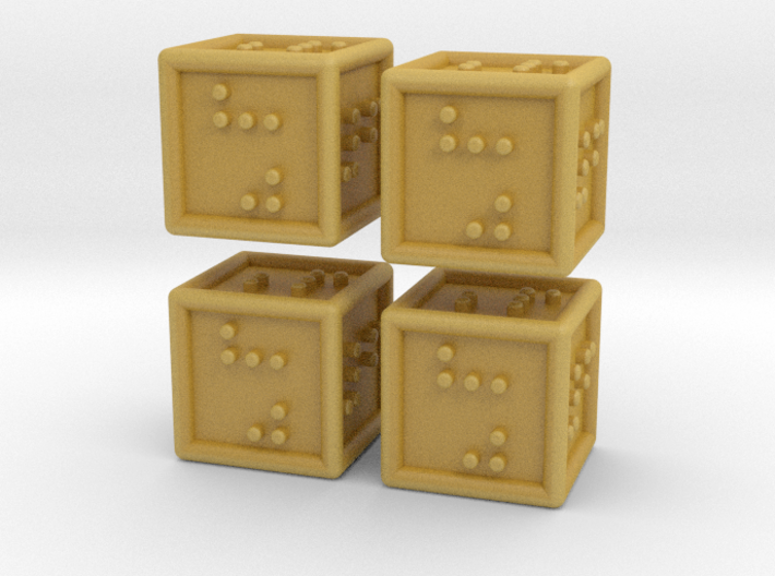 4 Braille Six-sided Dice Set 3d printed