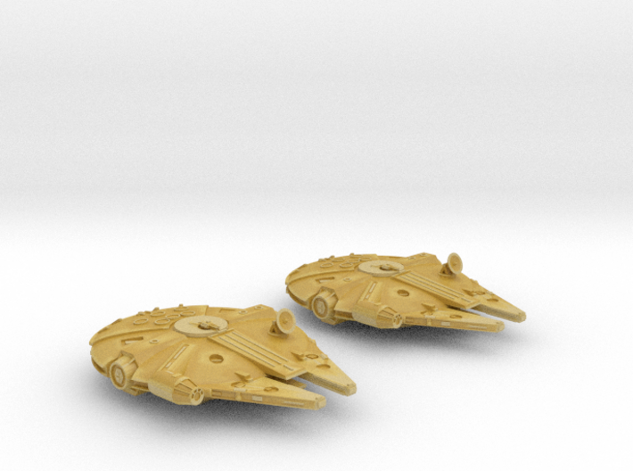 1:1500 Twin Millenium Falcons 3d printed 