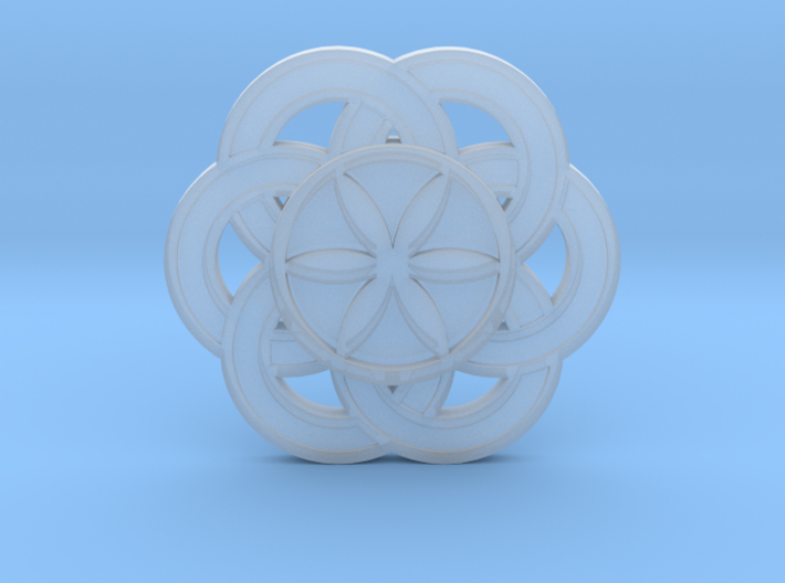 Crop circle Pendant 3 Flower of life colored 3d printed