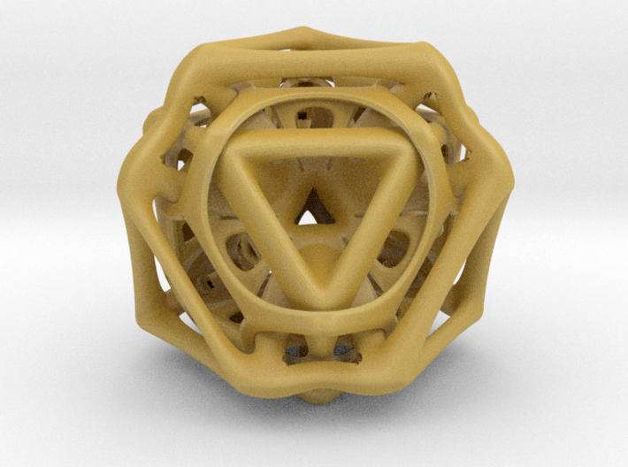 Ported looped Tetrahedron color 8.5x7.3x8 cm  3d printed