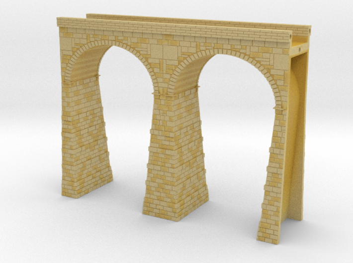 T-scale Stone Viaduct Section (2 Arches) - 90mm St 3d printed