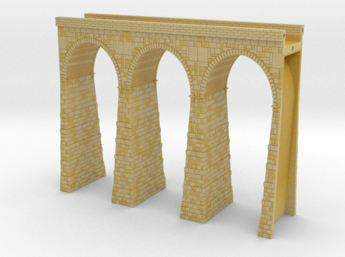 T-scale Stone Viaduct Section (3 Arches) - 90mm St 3d printed