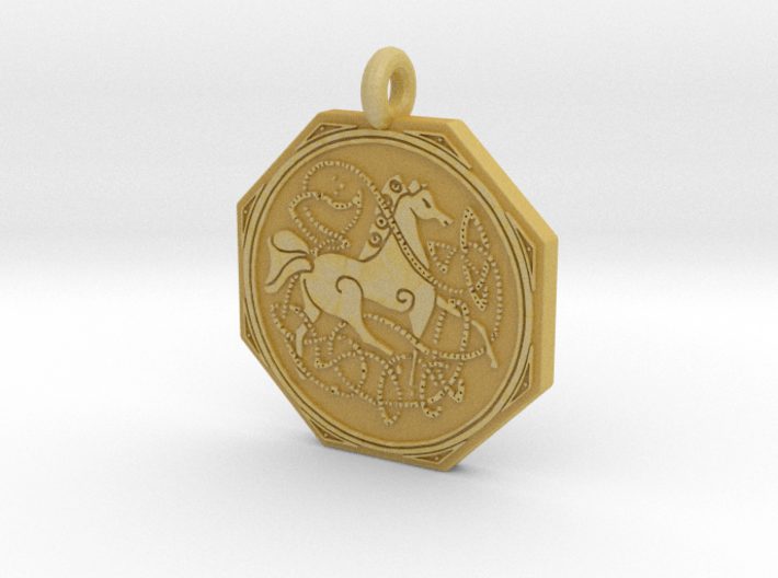Celtic Horse  Octagonal Pendant 3d printed