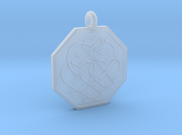 Celtic Heart Octagon Pendant 3d printed