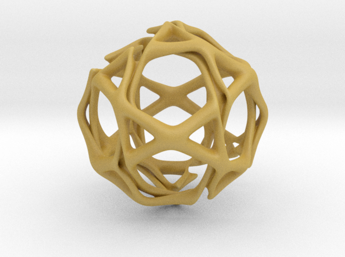 Icosidodecahedron Twisted members 3d printed