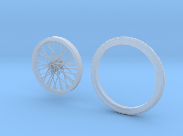 Drag wheel and tire 1/24 scale 3d printed