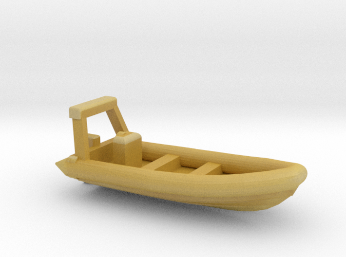 RHIB with beam and outboard engine (1:200) 3d printed 