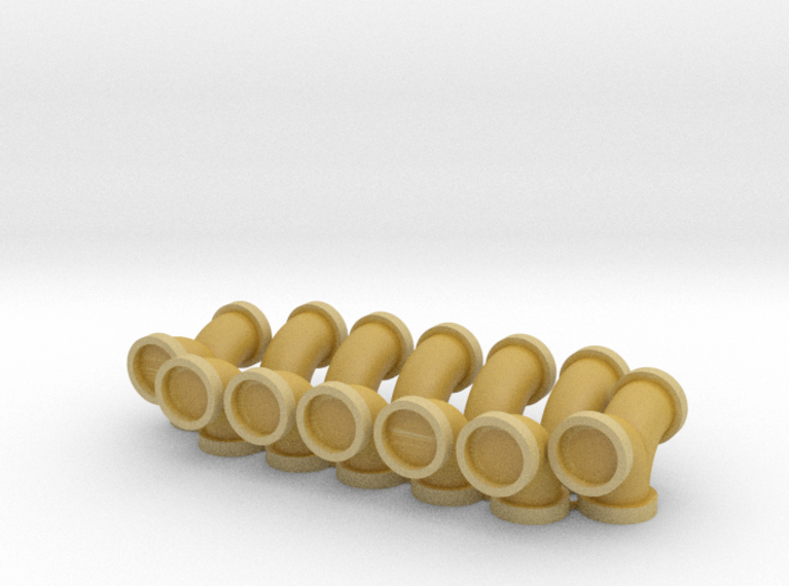 6.4mm Flanged Pipe Fittings 90 Elbow - 10 Pack 3d printed 