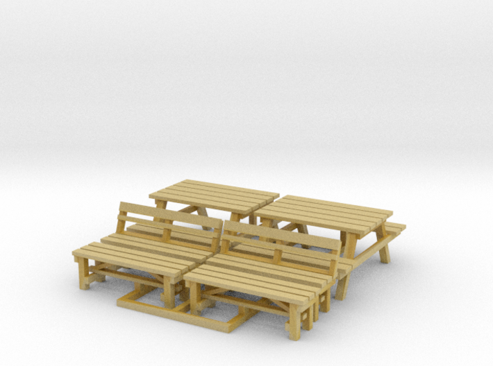 Park Bench Set H0 (6 pieces) 3d printed 