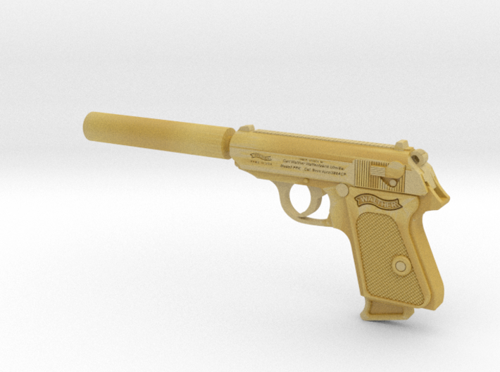 Silenced Walther PPK 1:6 scale 3d printed