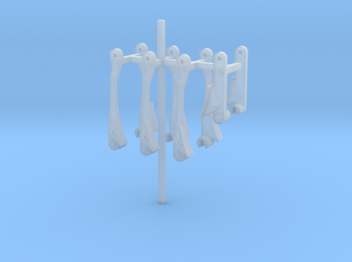 HO Scale reading T1 Engine Brake Hangers 3d printed