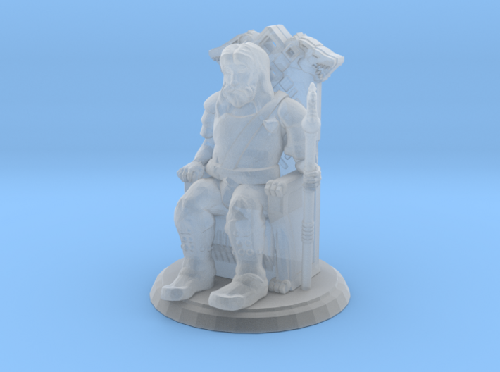 King on Throne (28mm Scale Miniature) 3d printed
