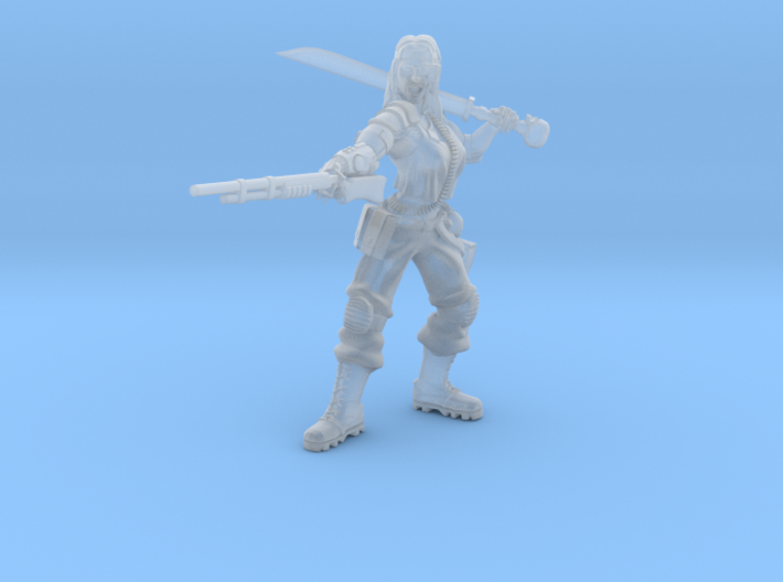 female jungle figter commander 3d printed
