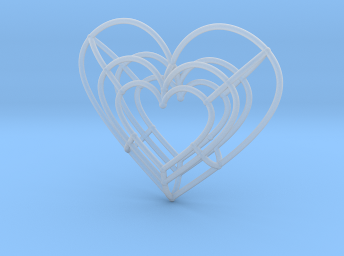 Medium Wireframe Heart Pendant 3d printed