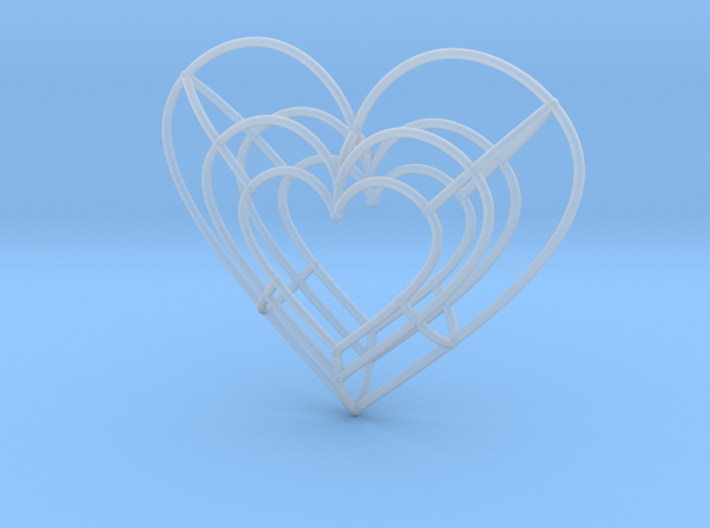 Large Wireframe Heart Pendant 3d printed