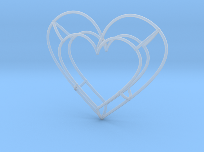 Large Open Heart Pendant 3d printed