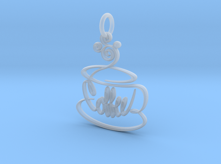 Hand Drawn Coffee Pendant 3d printed