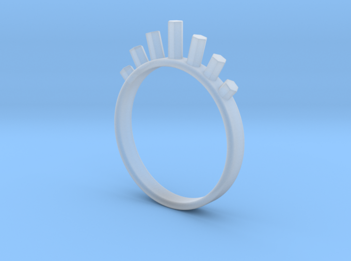 Ring with Hexagons 3d printed