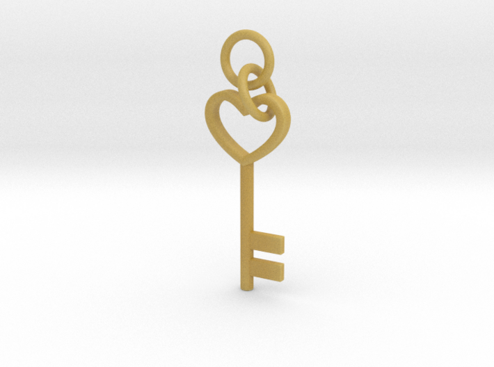 Cute Cosplay Charm - Heart Key (with links) 3d printed