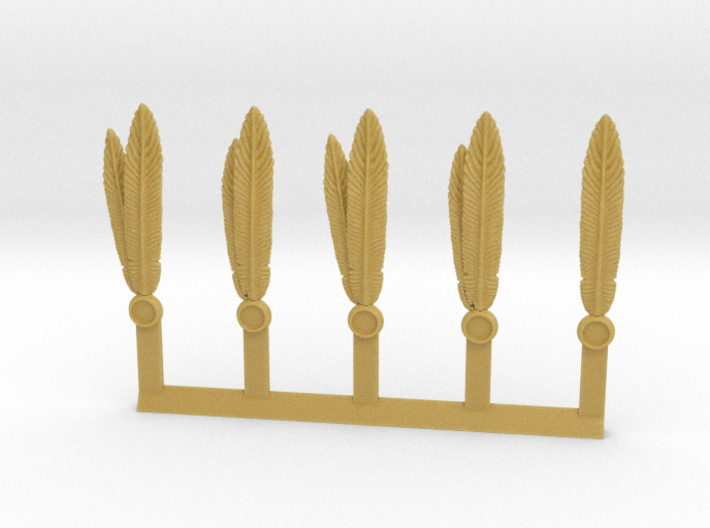 Knight Scale Long Feathers Sprue of 5 3d printed 