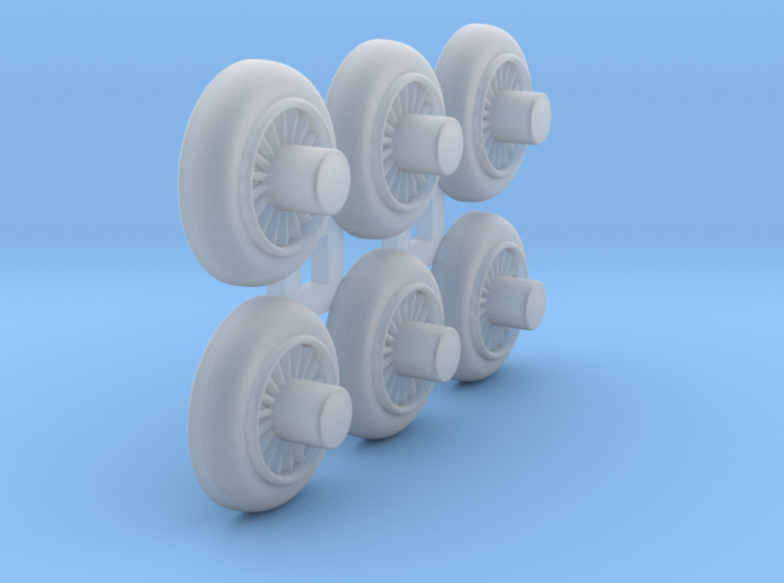 Wooden Railway Wheel - 75% Size - 6 Pack 3d printed
