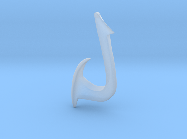 Cosplay Charm - Fish Hook (curved with hole) 3d printed