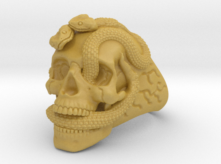&quot;Poisoned&quot; Skull &amp; snakes ring sz 10.5 3d printed