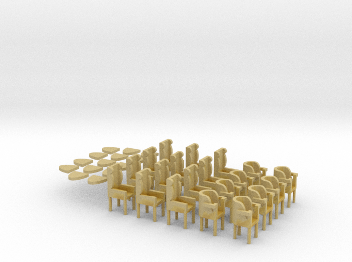 009 Pullman carriage seats &amp; tables 3d printed